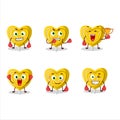 A sporty yellow love candy boxing athlete cartoon mascot design