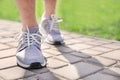 Sporty young man in training shoes outdoors Royalty Free Stock Photo