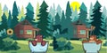 Spot the difference bear bathtub cabin woods vector graphics