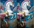 Spot the difference pegasus flying horse