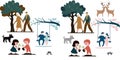 Spot the difference stages of life tree and couple vector graphics