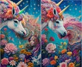 Spot the difference unicorn fantasy artistic rendition