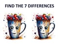 Spot the differences Fruit Mug Game Royalty Free Stock Photo