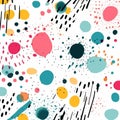 Spot dot ink stroke pastel hipster trendy textile doodle print paint round artistic graphic grunge