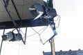 Spot light and led light in outdoors television studio Royalty Free Stock Photo