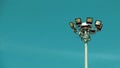 Spot light tower in sport stadium Royalty Free Stock Photo