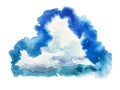 Spot sky grainy watercolor cumulus cloud