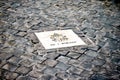 Spot on square of St. Peter's in Rome where Pope John Paul II was assassinated Royalty Free Stock Photo
