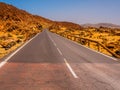 spot in Tenerife with many red rocks and beautiful mountain landscape background Royalty Free Stock Photo