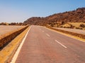 spot in Tenerife with many red rocks and beautiful mountain landscape background Royalty Free Stock Photo