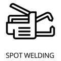 Spot welding icon, outline style