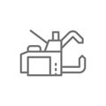 Spot welding machine line icon.