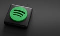 Spotify 3D Rendering Close up. Account Promotion Template