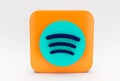 spotify icon 3d illustration minimal rendering on white background
