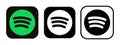 Spotify icon. Green Spotify logo. Music and podcasts symbol. Online Spotify vector. Editorial icon. Isolated logo