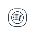 spotify icon vector from social media logos concept. Thin line illustration of spotify editable stroke. spotify linear sign for