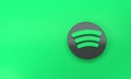 Spotify logo with space for text and graphics on green background. Top view