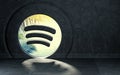 Spotify social icon showing inside of interior with sunray shiny realistic background