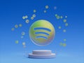 Spotify Social Media Podium Platform Abstract Minimal Showcase 3D Illustration