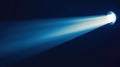 Bright Blue Light Beam From Projector Lens Shining in Dark Room Royalty Free Stock Photo