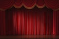 Spotlight drama Red theater curtain sets the stage with spotlights Royalty Free Stock Photo