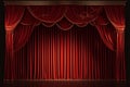 Spotlight drama Red theater curtain sets the stage with spotlights Royalty Free Stock Photo