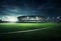 Spotlight Dreams, Empty Soccer Stadium Bathed in Night Lights Royalty Free Stock Photo