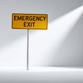 Spotlight on an Emergency Exit Sign Royalty Free Stock Photo