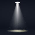 Spotlight with gold glitter lights. for your design Royalty Free Stock Photo