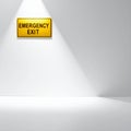 Spotlight Illuminates an Emergency Exit Sign Royalty Free Stock Photo