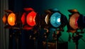 Spotlight illuminates performer on stage theater floor generated by AI