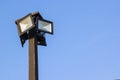 Spotlight, Lamp post on blue sky background Royalty Free Stock Photo