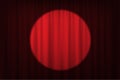 Spotlight on red curtains and chairs. Vector theater, cinema or circus background. Royalty Free Stock Photo