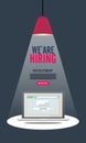 Spotlight Resource Find a job online and recruitment platform on Laptop employment concept - Vector Search for employees