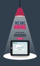 Spotlight Resource Find a job online and recruitment platform on tablet employment concept - Vector llustration - Vector