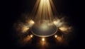 Spotlight Shines On Stage with Dramatic Smoke and Stylish Luxurious Presentation Platform Creating An Awesome Atmosphere Royalty Free Stock Photo
