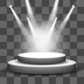 Spotlight shining on empty stage transparency background Royalty Free Stock Photo