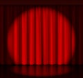 Spotlight on stage curtain