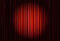 Spotlight on stage curtain. Vector. Royalty Free Stock Photo