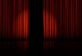 Spotlight on stage curtain. Vector. Royalty Free Stock Photo
