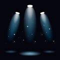 Spotlight on the stage scene. Illuminated empty pedestal Royalty Free Stock Photo