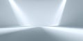 Spotlight Studio Background Minimalist Grey Room with Light Beams Royalty Free Stock Photo