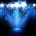 Spotlights with Blue rays Royalty Free Stock Photo