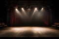 spotlights on an empty theatre stage Royalty Free Stock Photo