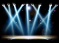 Spotlights and Footlights Stage Royalty Free Stock Photo