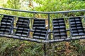 Spotlights that give atmosphere to the mountains in the park