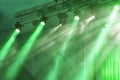 Spotlights and laser beams. Concert light. Stage lights. Royalty Free Stock Photo