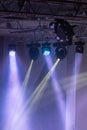 Spotlights and laser beams. Concert light. Royalty Free Stock Photo