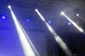 Spotlights and laser beams. Concert light. Stage lights Royalty Free Stock Photo