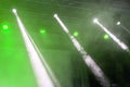 Spotlights and laser beams. Concert light. Stage lights. Soffits Royalty Free Stock Photo